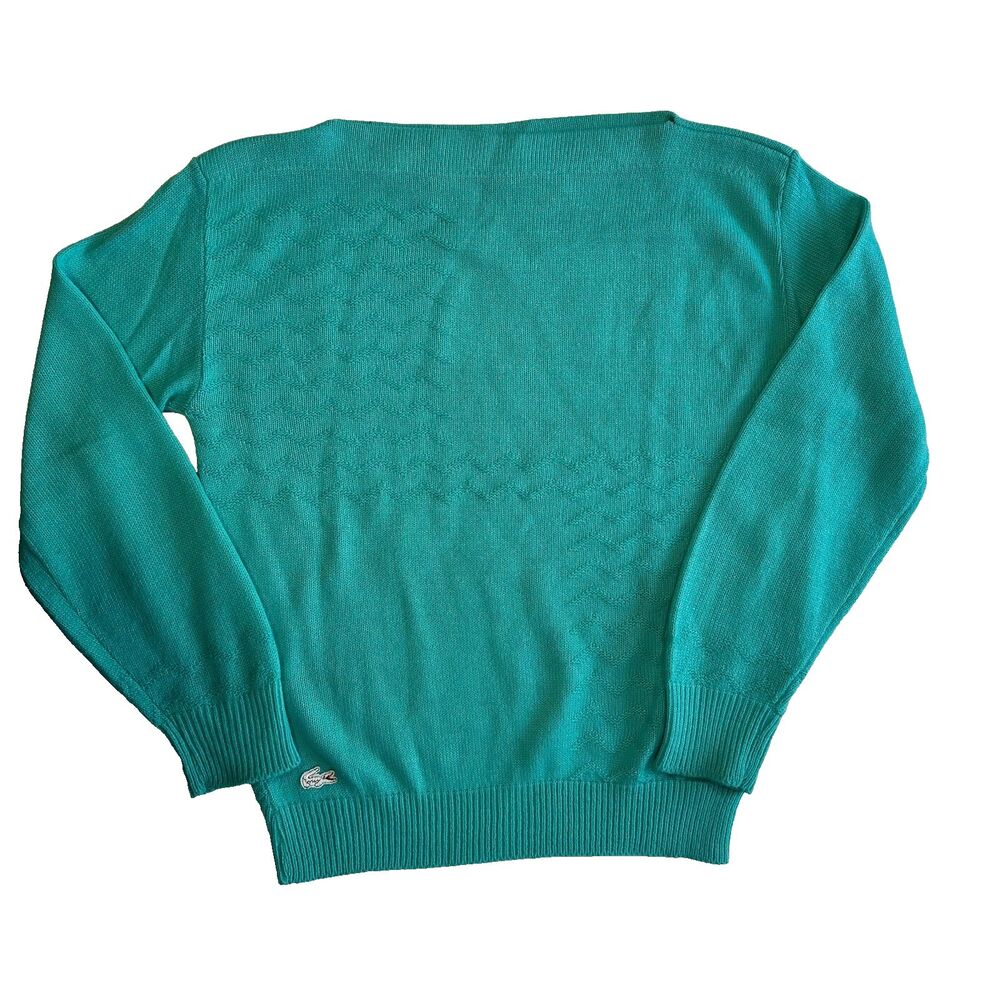 Vintage Izod Lacoste Boatneck Textured Sweater Women's Teal